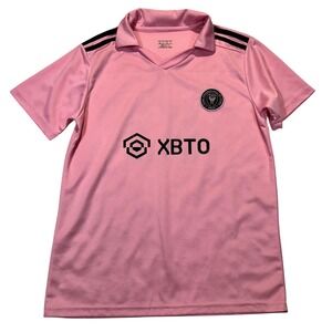 Inter Miami CF Lionel Messi 10 Soccer Jersey Pink V-Neck Shirt Size 30 US Women